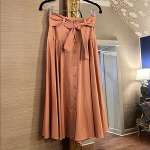 Rebecca Taylor Coral A-Line Skirt with Bow